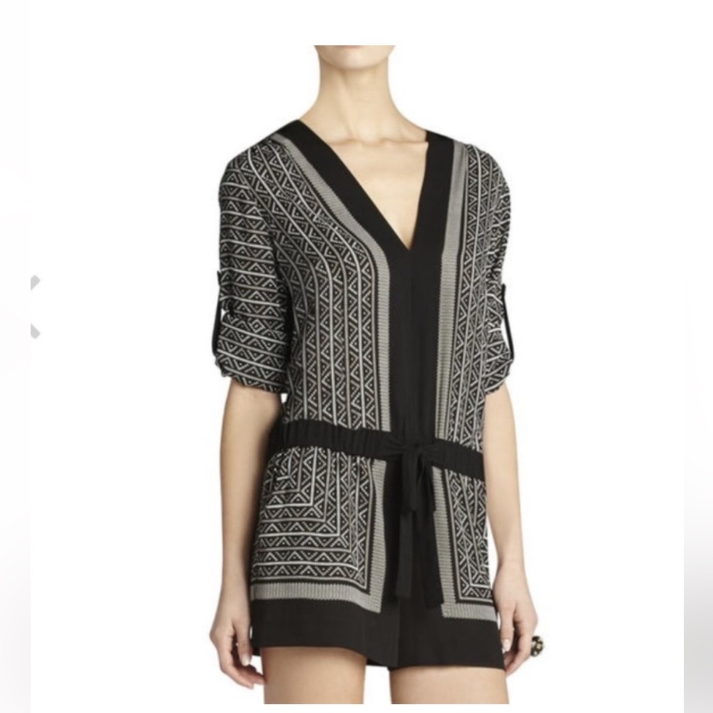 BCBG MaxAzria Francis Black print Romper size M